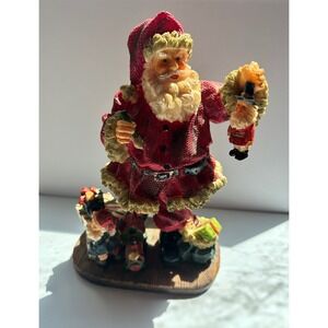 Vintage Style Polyresin Santa Claus‎ Figurine with Toys and Nutcracker 288-0112